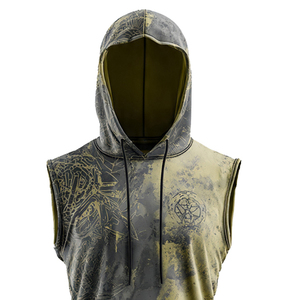 Sudadera sin mangas con sublimación para gimnasio, para hombre, ligera, con capucha estampada, camiseta sin mangas para entrenamiento y ejercicio, top sin mangas con sublimación para hombre - Product Image 3