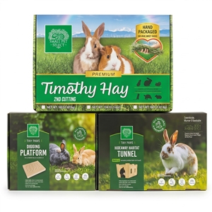 Heno de Timothy Premium para Mascotas Pequeñas, Segunda Cosecha, Empaquetado a Mano en Caja Rígida, Empaque Ecológico - Product Image 1