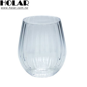 [Holar] Vasos de Vino sin Tallo de Plástico Ondulado Irrompible de Alta Calidad Hechos en Taiwán, 20 oz, para Catering, Cafetería y Fiestas - Product Image 1