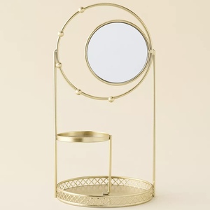 Wholesale Home Decorative Luxury Design Gold Metal Jewelry Storage & Organizer with <b>Mirror</b> - Product Image 4