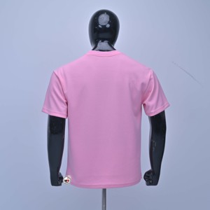 เสื้อยืดแขนสั้นสีชมพูคุณภาพสูงสำหรับผู้ชาย ทรงโอเวอร์ไซส์ คอโอ ทรงปกติ สไตล์สตรีท ผ้าเจอร์ซีย์คอตตอน 100% - Product Image 2
