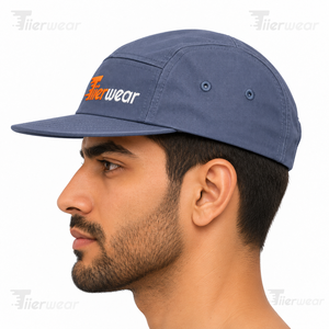 Gorra Trucker Tiiierwear Azul de 5 Paneles, 100% Algodón, Logotipo Bordado en la Parte Delantera, Gorra Snapback Casual al por Mayor para Hombre - Product Image 3