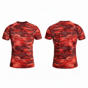 Camiseta de Manga Corta con Estampado de Camuflaje 100% Poliéster, Cuello Redondo, Transpirable, Ligera, Verano, Logotipo Personalizado, Unisex - Product Image 2