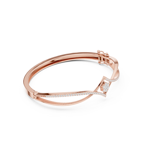 Rose Gold Lab Grown Diamond Geometric Open <b>Bangle</b> <b>Bracelet</b> for Women Luxury Fine Jewelry I prefer this response - Product Image 4