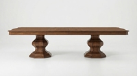 Table à manger rectangulaire extensible en pin massif, style traditionnel antique, pour hôtels