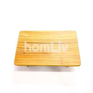 Planche à sushi artisanale HomLiv Mokuta en teck naturel, durable, sans peinture ni vernis, halal, personnalisable pour la cuisine - Product Image 1