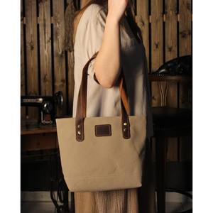 Sac fourre-tout en cuir et toile grande capacité, sac à bandoulière, sac de voyage, sac de travail, sac de shopping, durable, vintage, broderie ouverte LCTB-0025 - Product Image 2