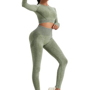 Ensemble de yoga professionnel pour femmes, dernier design, logo personnalisé sur le devant, haute qualité, respirant, 2 pièces, vente en gros, nouvelle arrivée - Product Image 2
