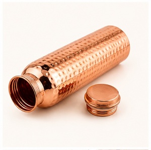 Pure Hammered <b>Copper</b> Water <b>Bottle</b> for Ayurvedic <b>Drinking</b> Handcrafted <b>Copper</b> Vessel for Yoga Gym,and Natural Detox Health Benefit - Product Image 3
