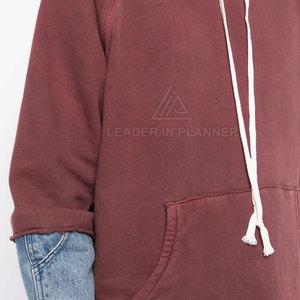 เสื้อฮู้ดดี้ผู้ชายแบบดิสเทรส ขายดีที่สุด บริการ OEM ราคาขายส่ง ผ้าฝ้าย 100% - Product Image 5