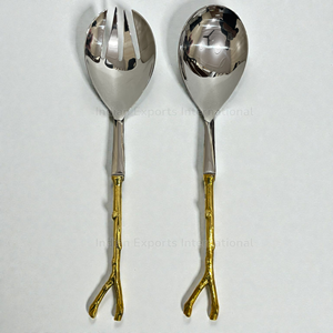 Ensemble de service en acier inoxydable avec poignée en bois de cerf, design luxueux, portable et compatible lave-vaisselle, de IEI - Product Image 4