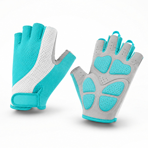 Gants de cyclisme demi-doigts haut de gamme avec protection en gel sur la paume, conception sur mesure, marque privée, vente en gros pour les détaillants de vélos - Product Image 1
