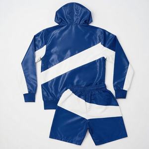 <b>Twins</b> <b>Set</b> 2Pcs Polyester Made Windbreaker Tracksuit Joggers <b>Set</b> Workout Exercise Running Baggy Zip Hoodie Wind breaker Short <b>Set</b> - Product Image 3