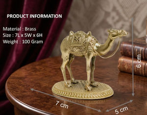 Ídolo de Camello Chapado en Latón Puro de Jaipur Metals |   Estatua Moderna Hecha a Mano 100% en Latón |   Regalos y Decoración para el Hogar y la Oficina de Diwali - Product Image 3