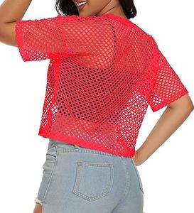Hot Sale Sheer Mesh <b>Top</b> Women Lace Trimmed Slim Fit Sexy Chic Layering Tee Basic Long Sleeve T-Shirt See Through Mesh tshirts - Product Image 4