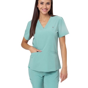 Conjuntos de fregado de enfermera para mujer hechos a medida de alta calidad, transpirable, suave, cómodo, uniforme de Hospital, tela tejida, tamaños personalizados - Product Image 1
