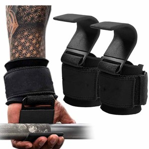 Weight Lifting Hooks (Pair), Heavy Duty Power <b>Wrist</b> <b>Straps</b> Hand Grip Support For Deadlifts - Product Image 3
