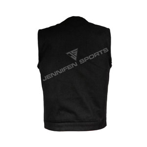 Gilet de moto pour homme, coupe ajustée, noir, 100% coton, toile respirante, vêtement d'extérieur pour l'hiver, gilet de motard avec doublure intérieure en bandana - Product Image 5