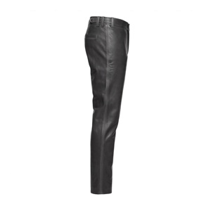 Pantalon en toile noir pour homme, taille haute, coupe droite, décontracté, braguette boutonnée, poids moyen, style été, 100% coton, délavé, coupe-vent - Product Image 4