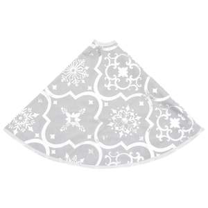 Jupe de sapin de Noël pliable en polyester blanc de 35,4 pouces de diamètre avec support et accessoires - Product Image 5
