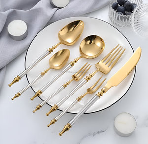 Vente chaude de luxe deux tons 6 pièces 18/10 ensemble de couverts pour restaurant de mariage - Product Image 2