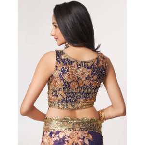 Lovely <b>Purple</b> Floral Print Organza Party Wear <b>Saree</b> With Blouse - Product Image 1