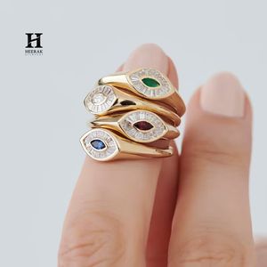 Gold <b>Evil</b> <b>Eye</b> Marquise Signet <b>Ring</b> Pave Diamond Halo Cubic Zirconia Statement <b>Ring</b> for Women - Product Image 6
