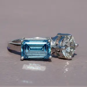 Gorgeous baguette and round brilliant cut moissanite diamond iced out in 14 kt white gold for enhancement of womens design