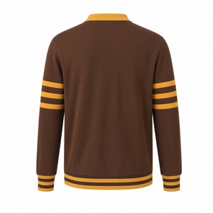 Brown Fleece <b>Cardigan</b> Unisex Warm Casual Button Front Sweater Soft Winter Outerwear OEM Wholesale Comfortable greek - Product Image 4