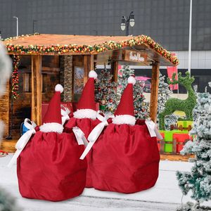 5 confezioni di cappello di Babbo Natale in velluto con coulisse borse per festa di compleanno di natale per festa di nozze forniture per regali - Product Image 5