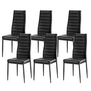 Set Moderno di 6 Sedie da Pranzo Girevoli in Pelle Imbottita, Design Salvaspazio per Tavolo da Cucina - Product Image 1