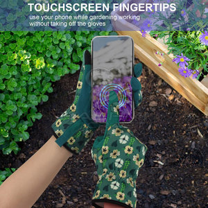 Non Slip Grip Leather Safety Gardening <b>Gloves</b> With Reinforced Palms For Heavy Duty Gardening Work - Product Image 4