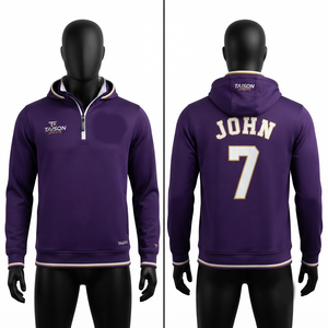Sudadera con Capucha de Cricket Unisex de Forro Polar de Poliéster Premium de 300 GSM con Diseño de Bolsillo, Impermeable y Transpirable, Paneles Azules/Amarillos - Product Image 3