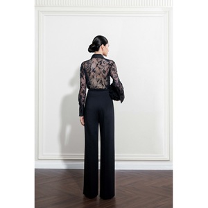 Nouvelle Tendance Pantalon Large Femme ELYN WIDE-LEG PANTS Minimaliste 73% Polyester 17% Rayonne 10% Spandex Pantalon Femme Taille Haute - Product Image 5