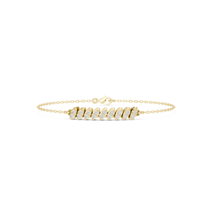 Pulsera de Diamantes Marquise Leaf en Oro Amarillo Sólido de 9K, 10K, 14K, 18K con Diamantes CVD Cultivados en Laboratorio, Pulseras de Cadena y Eslabones de Moda para Mujer - Product Image 1