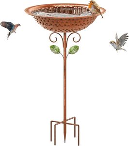 Baño para Pájaros de Metal de Primera Calidad con Acabado Decorativo Elegante para Jardín y Actividades de Alimentación de Aves - Product Image 5