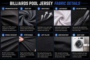 Camiseta de Billar Personalizada de Secado Rápido y Transpirable con Sublimación, Uniforme de Torneo con Logotipo Personalizado - Product Image 5
