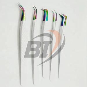 Pince à épiler d'extension de cils en acier inoxydable durable avec logo personnalisé le plus vendu Type de pointe pointue testée à la main - Product Image 2