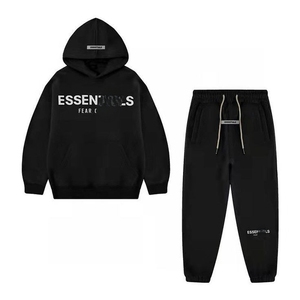 Conjunto de Sudadera con Capucha para Hombre Essentials, Chándal Gris de Algodón, Pantalones Deportivos Holgados con Diseño de Bolsillo Frontal - Product Image 3