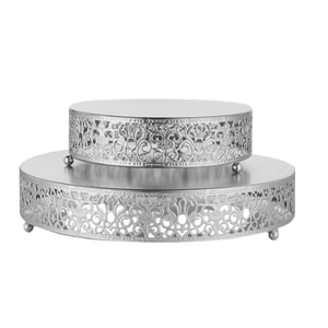 Elegante soporte metálico para pasteles con brillo metálico, base de pedestal estable para una colocación firme, diseñado para eventos en interiores y exteriores. - Product Image 6