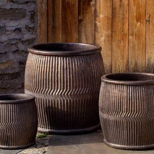 Modern Black Metal <b>Planter</b> with Circular Pattern and Tripod Stand for Indoor Use - Product Image 5