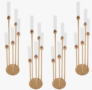 Modern Cylindrical Brass <b>Candle</b> Stand Set Durable Home Decoration Taper Holder Stylish Tabletop Decor At <b>cheap</b> Price - Product Image 1