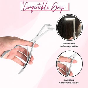 Alicates Profesionales de Acero Inoxidable de Tres Orificios para la Eliminación Eficiente de Pegamento de Queratina y Microperlas para Extensiones de Cabello - Product Image 3