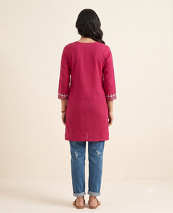 Kurti traditionnel en Georgette lourdement brodé, coupe ample, longueur genou, évacuation de l'humidité, avec logo personnalisé, pour femmes pakistanaises et indiennes - Product Image 3