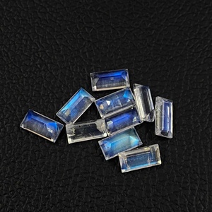 3x6มม. 4x8มม. 5x10มม. 6X12มม. บาแกตต์ตัดพลอยมูนสโตนสีรุ้งธรรมชาติแบบเหลี่ยมเพชรพลอยเทียบหลวมสำหรับเครื่องประดับราคาขายส่ง - Product Image 4