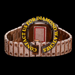 Reloj de Pulsera Personalizable con Caja Cuadrada, Completamente Adornado con Diamantes de Moissanita, Movimiento de Cuarzo, Estilo Hip Hop, Moda, Negocios, Calidad Estándar - Product Image 2