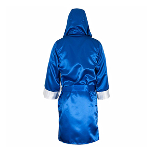 Black and Gold Printed Breathable Hooded <b>Robe</b> Unisex Adult Lightweight 100% Polyester Boxing Walkout <b>Coat</b> for Ring Entrance Use - Product Image 5