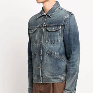 Chaqueta de Mezclilla para Hombre con Logotipo Personalizado, de Alta Calidad y Bajo Precio, Talla Grande, Chaqueta de Invierno Personalizada con Cuello Alto y Logotipo en la Parte Delantera - Product Image 3