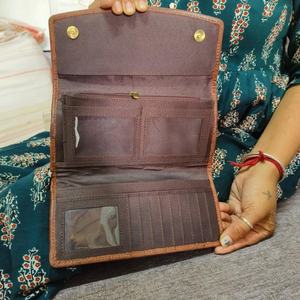 Cartera plegable de cuero genuino Vintage Unisex con diseño de letra de algodón cierre de cremallera corta gran capacidad antirrobo hecha a mano - Product Image 5