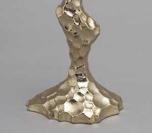 Handmade Luster <b>Silver</b> <b>Candlestick</b> Holder with Textured Finish for Home Decoration - Product Image 2